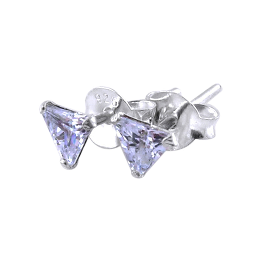 5mm Trilion CZ Silver Earring