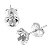 5mm Jeweled Earring Silver Earring