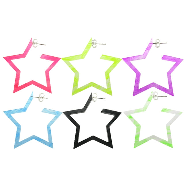 24mm UV React Fashionable Pentagon Star Earring