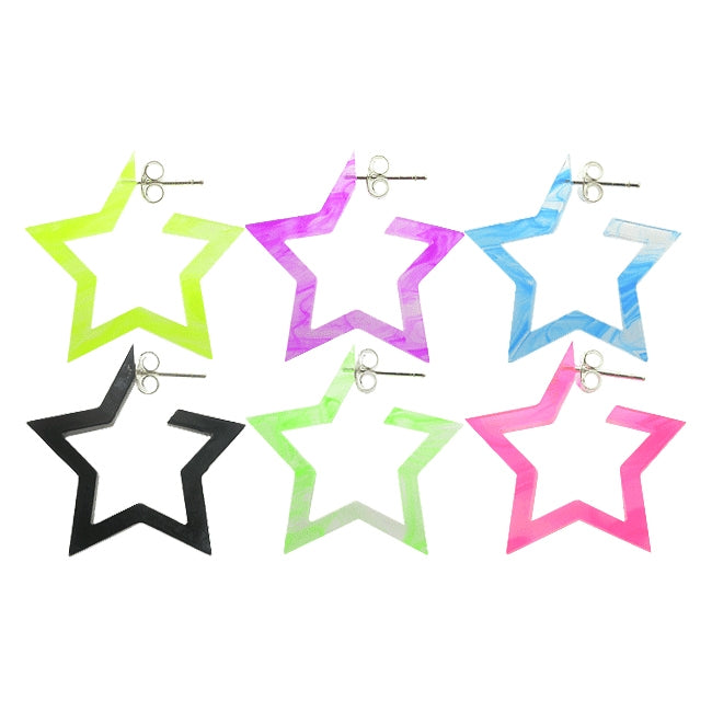 16mm UV React Fashionable Pentagon Star Earring