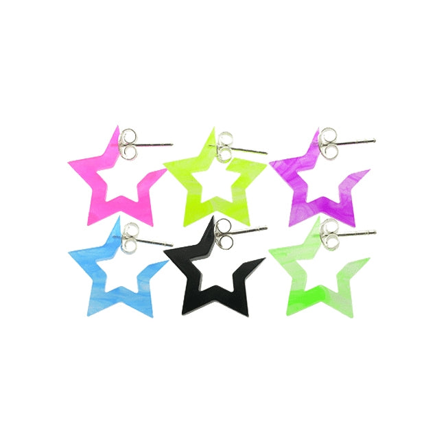 6mm UV React Fashionable Pentagon Star Earring