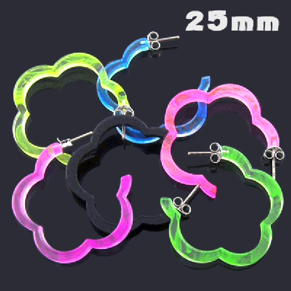 25mm UV React Fashionable Flower Earring