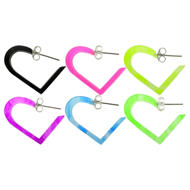 18mm UV React Fashionable Heart Earring