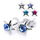 Jeweled Star Silver Earring