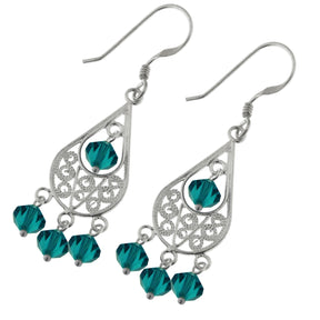 Crystal Beads Filigree Earring