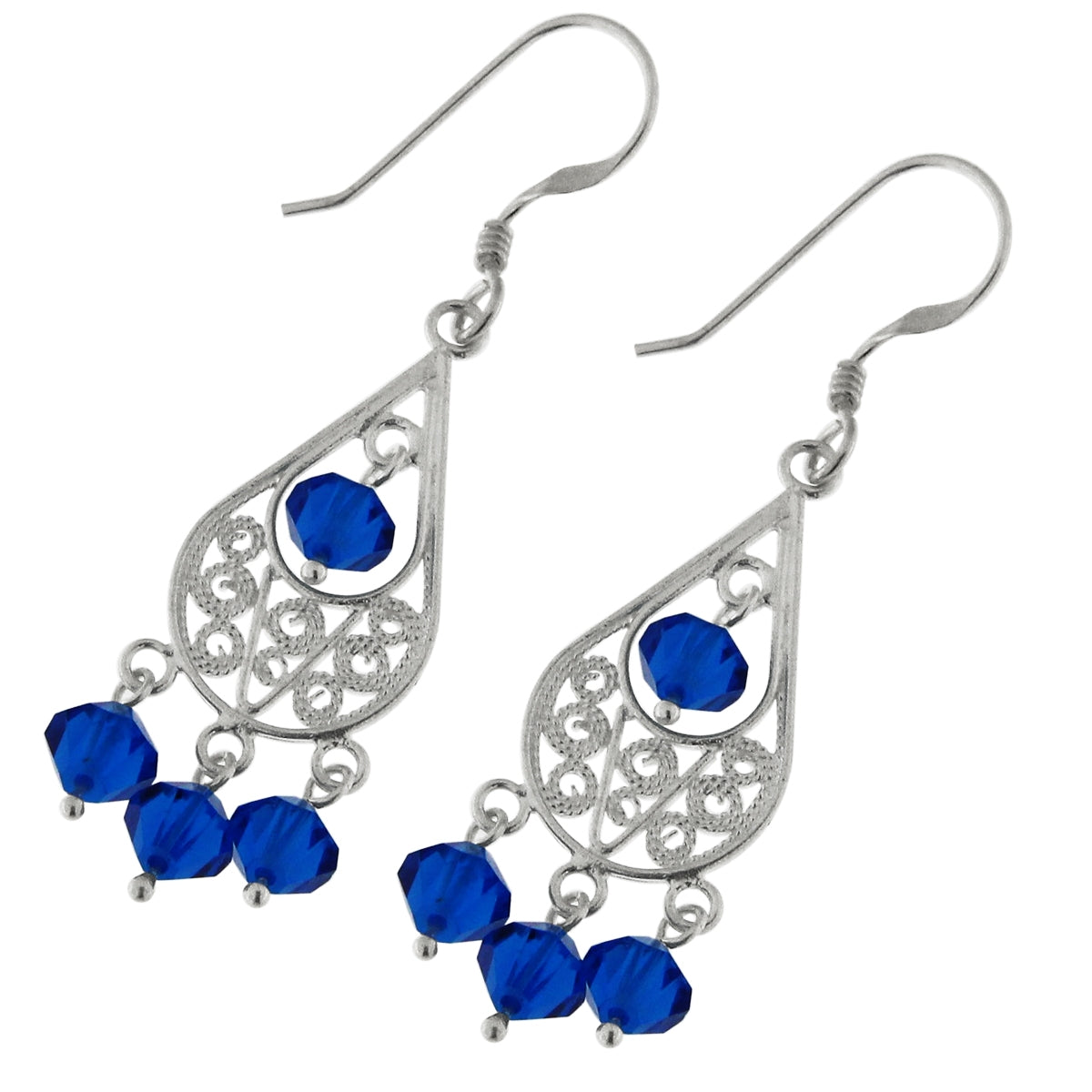 Crystal Beads Filigree Earring