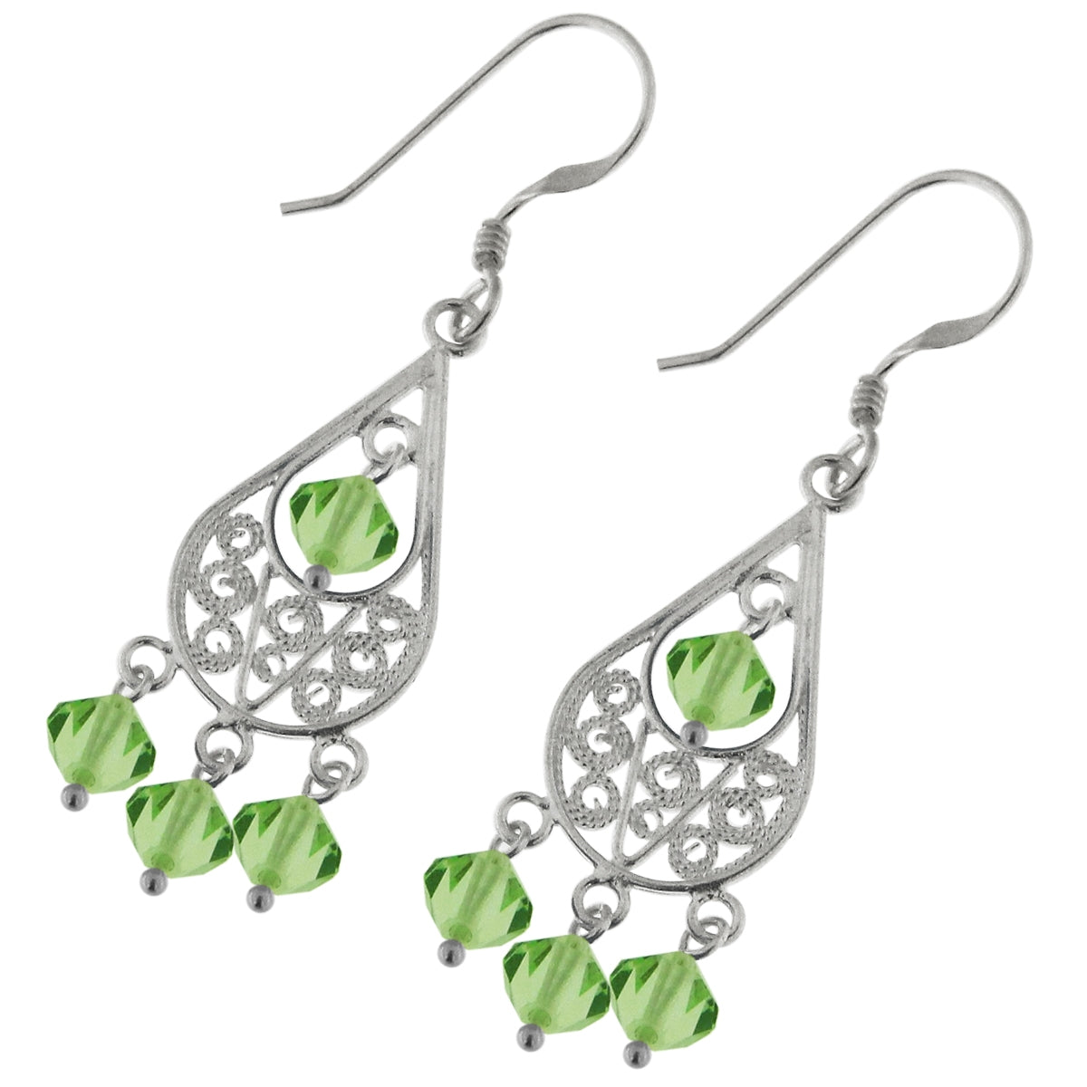 Crystal Beads Filigree Earring