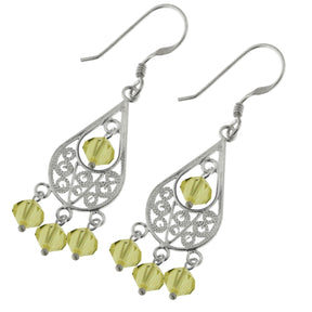 Crystal Beads Filigree Earring