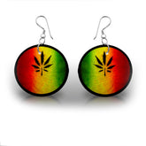 Marijuana leaf Logo Earring