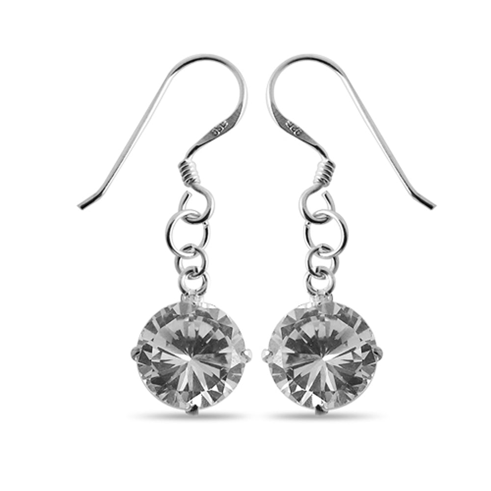 8MM 925 Sterling Silver Round CZ Earring