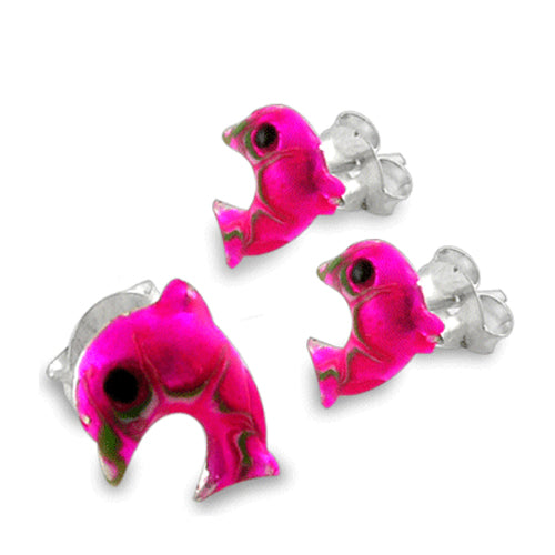 Hand Painted Enamel Dolphin  Ear Stud