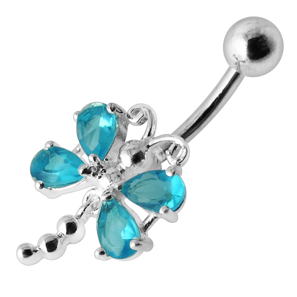 Moving Jeweled Dragonfly Navel Belly Ring