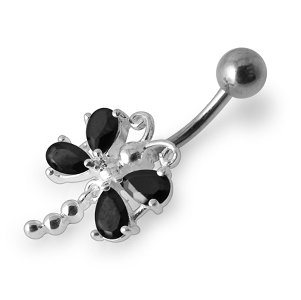 Moving Jeweled Dragonfly Navel Belly Ring