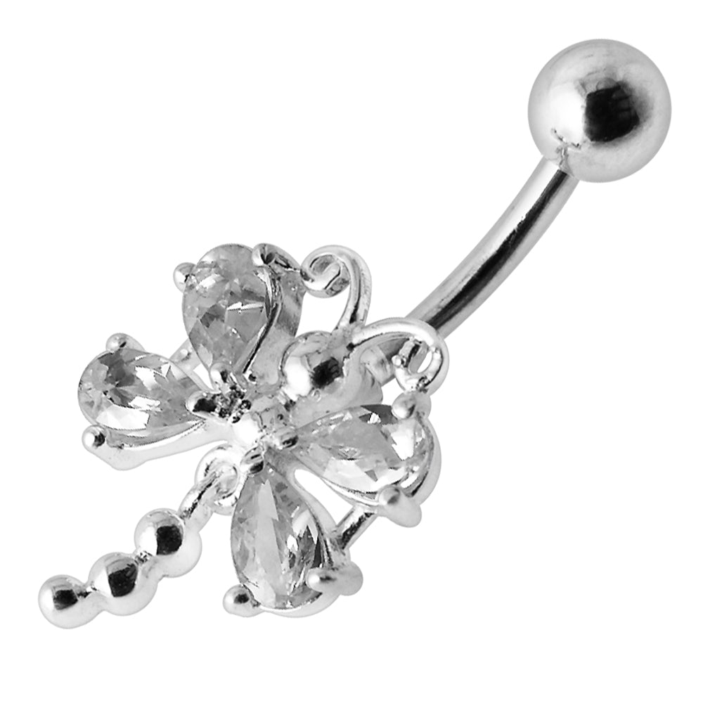 Moving Jeweled Dragonfly Navel Belly Ring