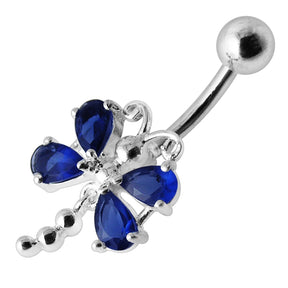 Moving Jeweled Dragonfly Navel Belly Ring