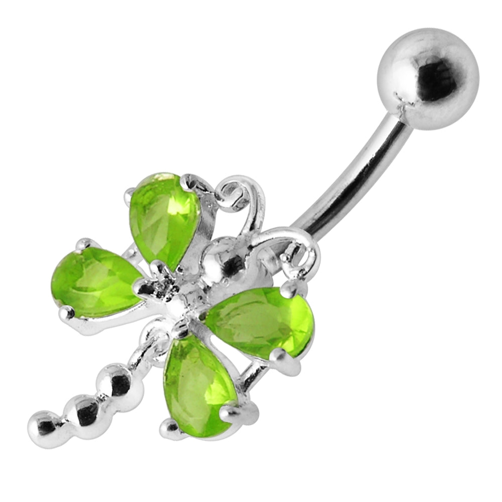 Moving Jeweled Dragonfly Navel Belly Ring