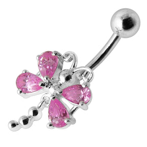 Moving Jeweled Dragonfly Navel Belly Ring