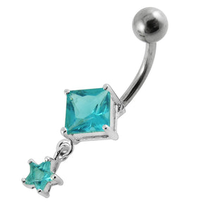 Moving Jeweled Charms Navel Body Jewelry