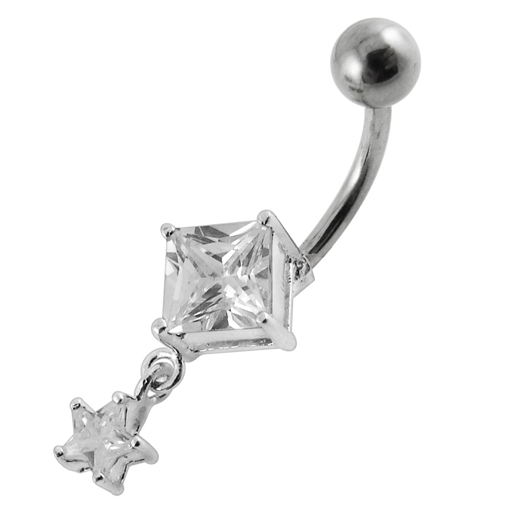 Moving Jeweled Charms Navel Body Jewelry