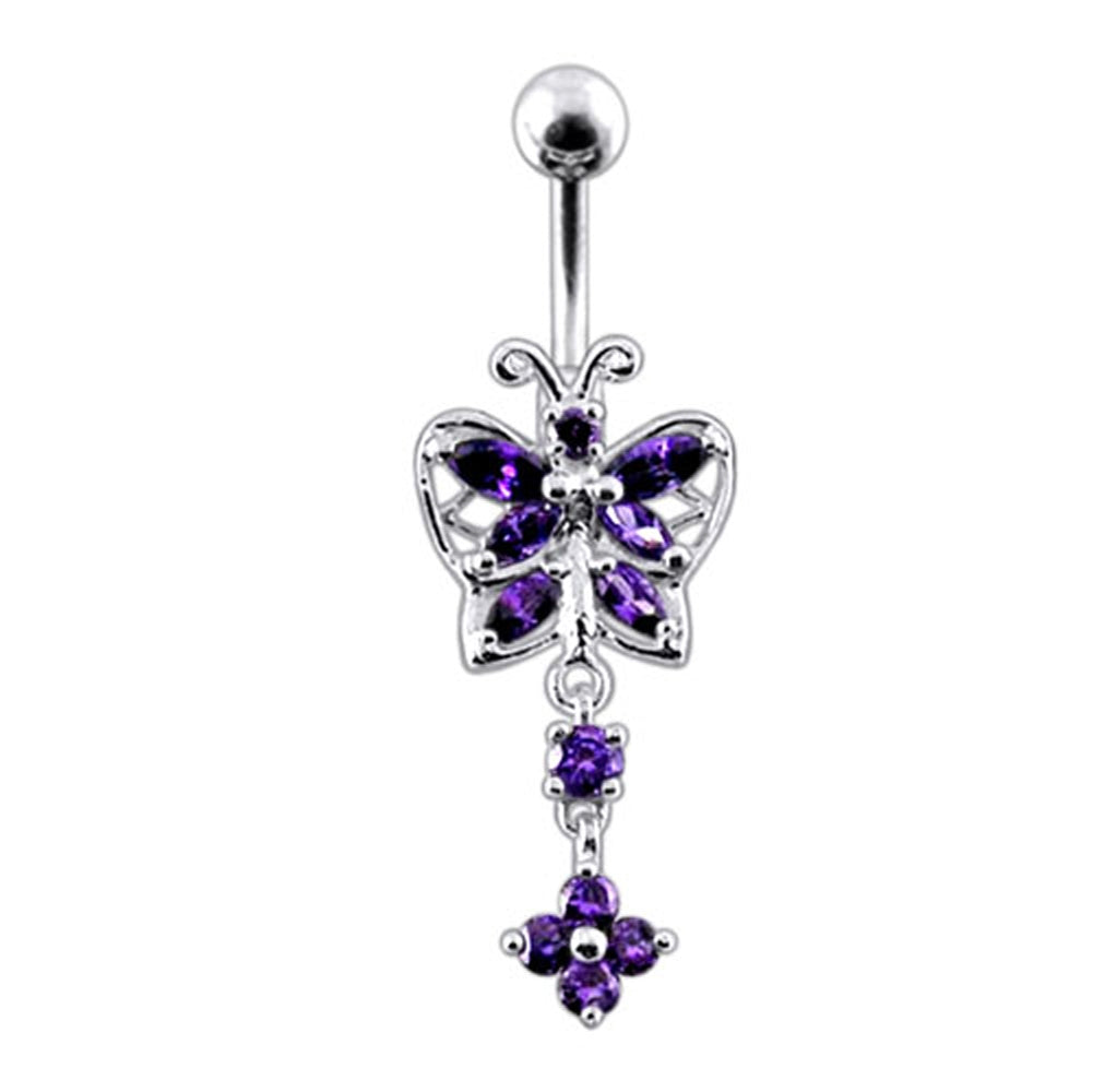Moving Jeweled Bug Fancy Navel Ring