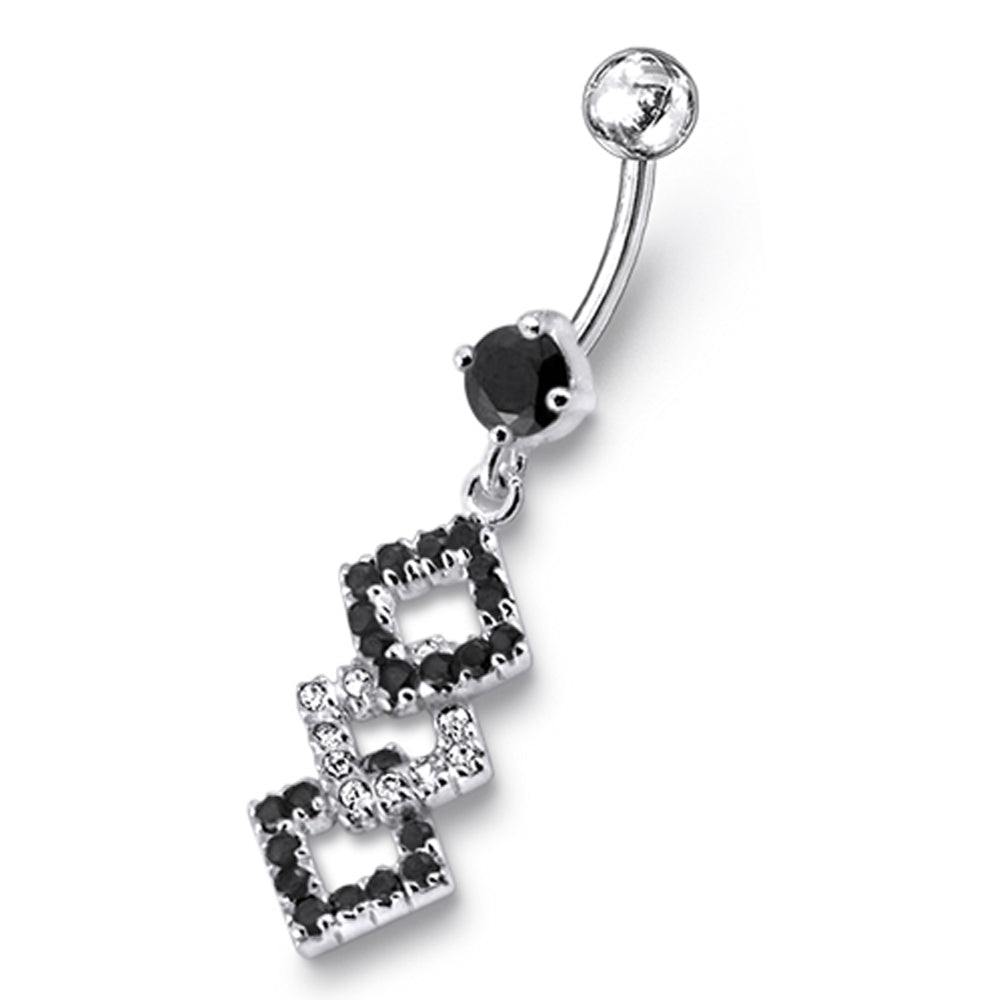 Diamond Shape  Dangling Belly Ring