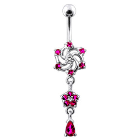 Swirled  Dangling  Belly Ring