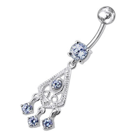 Fancy Jeweled Chandelier Dangling Belly Ring