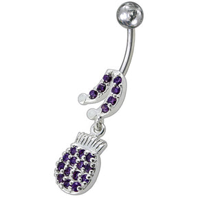 Fancy Music Instrument Jeweled Dangling Navel Belly Ring