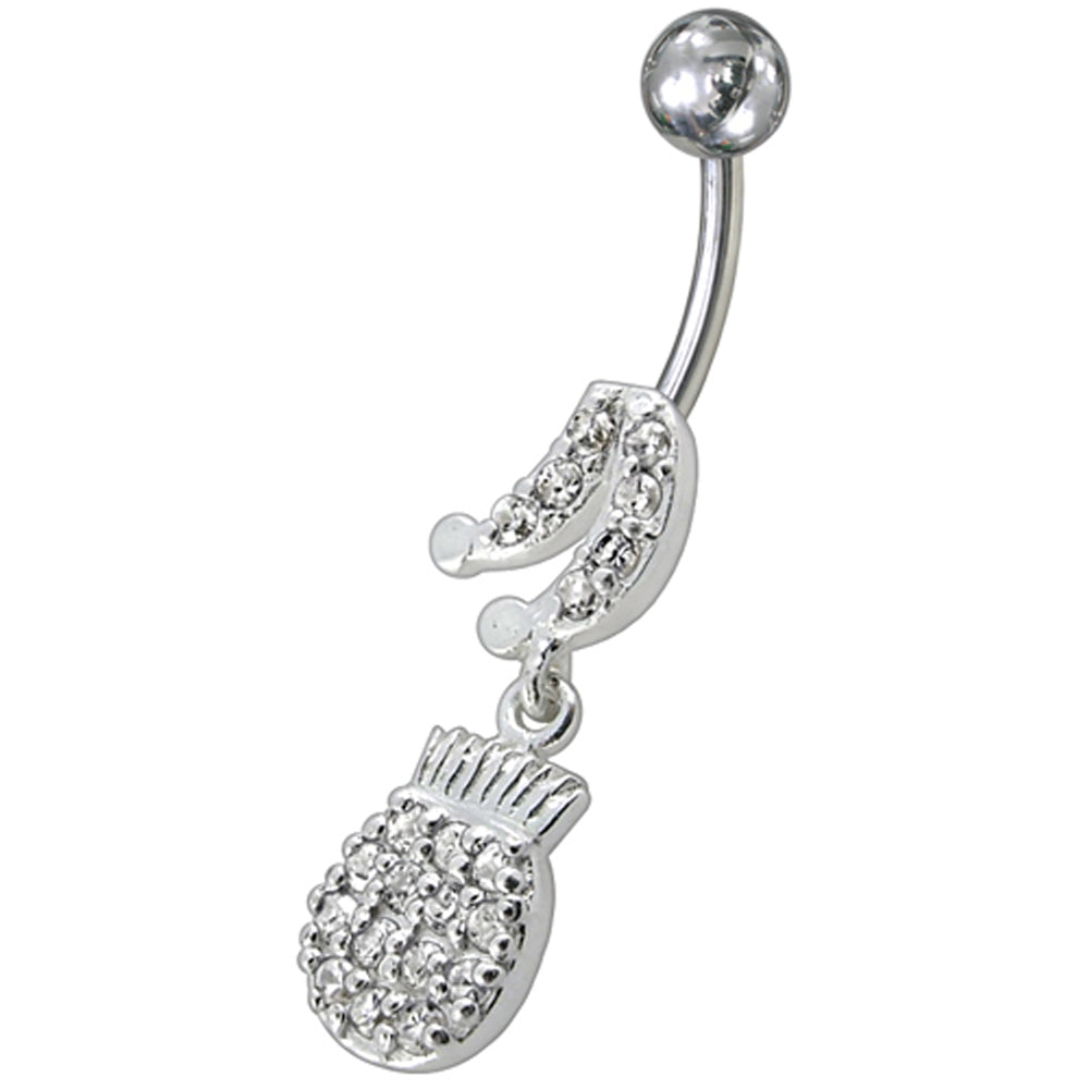 Fancy Music Instrument Jeweled Dangling Navel Belly Ring