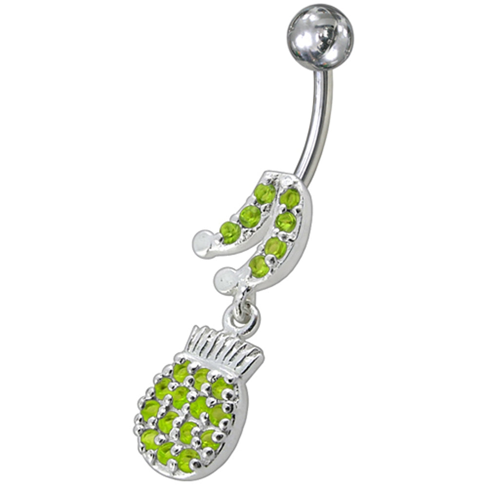 Fancy Music Instrument Jeweled Dangling Navel Belly Ring