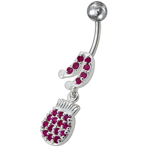 Fancy Music Instrument Jeweled Dangling Navel Belly Ring