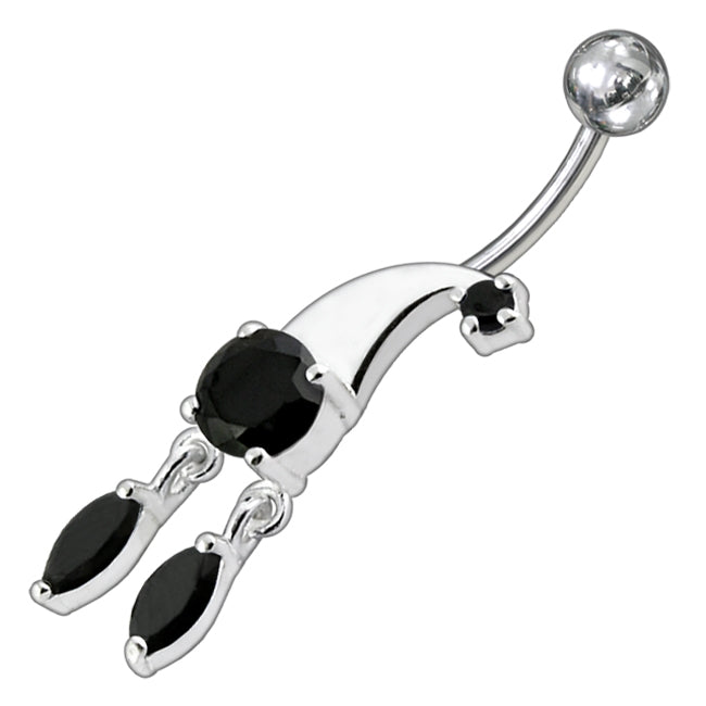 Jeweled Clown Hat Dandling Belly ring