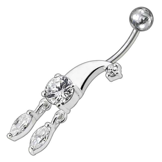 Jeweled Clown Hat Dandling Belly ring