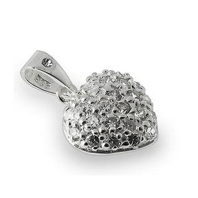 925 Sterling Silver Jeweled Heart Pendant