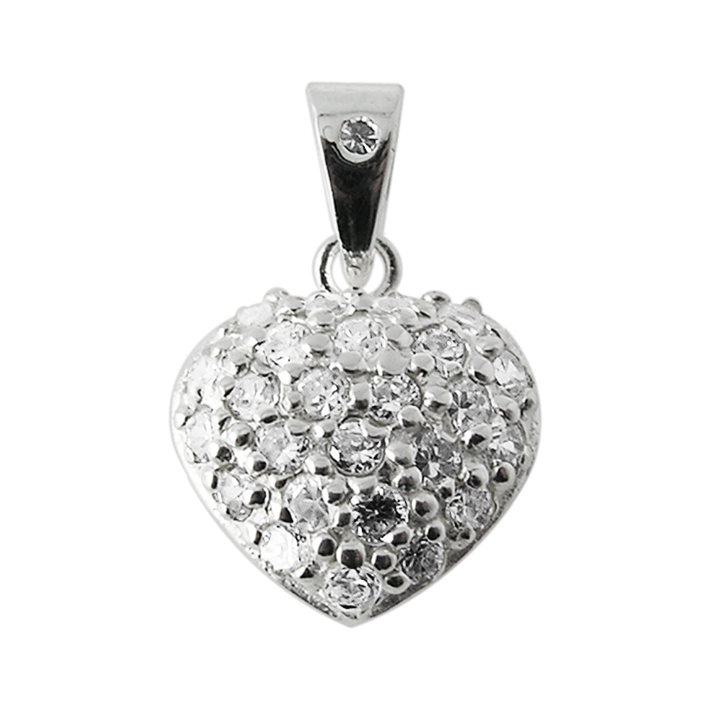 925 Sterling Silver Jeweled Heart Pendant