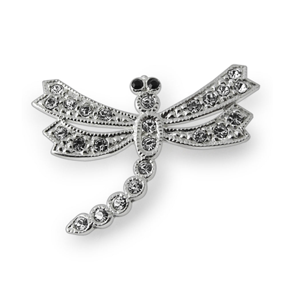 925 Sterling Silver Jeweled Dragon Fly Pendant