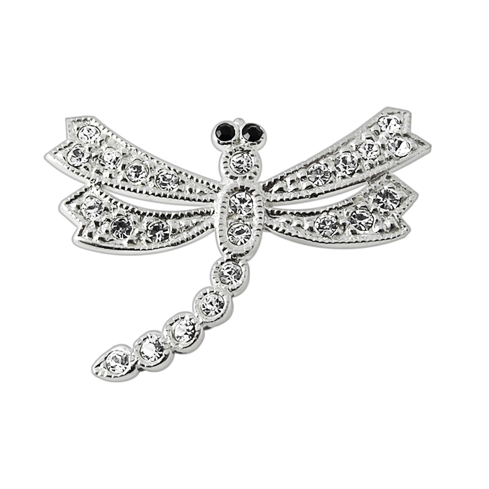 925 Sterling Silver Jeweled Dragon Fly Pendant