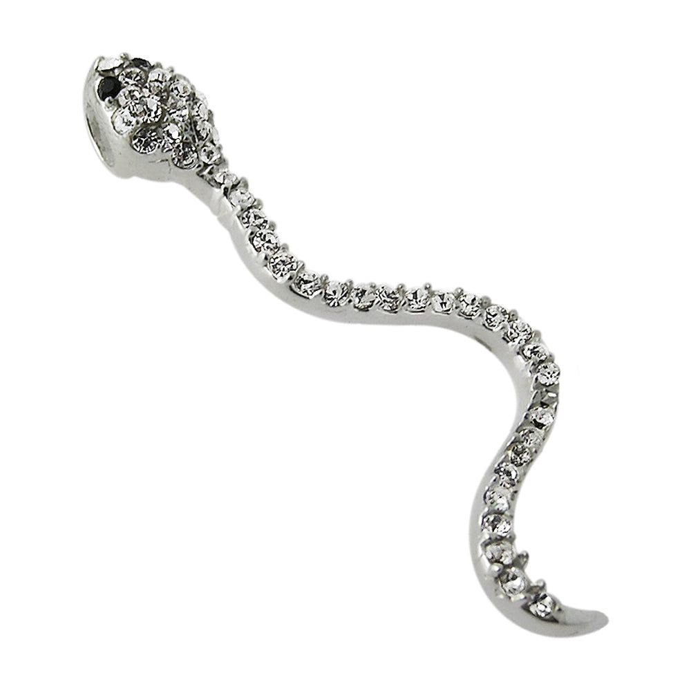 925 Sterling Silver Jeweled Snake Pendant