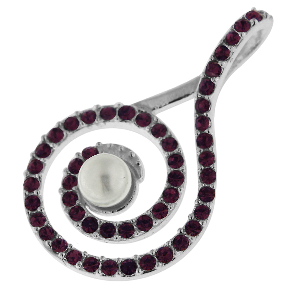 925 Sterling Silver Jeweled Fancy Centered PEARL Pendant
