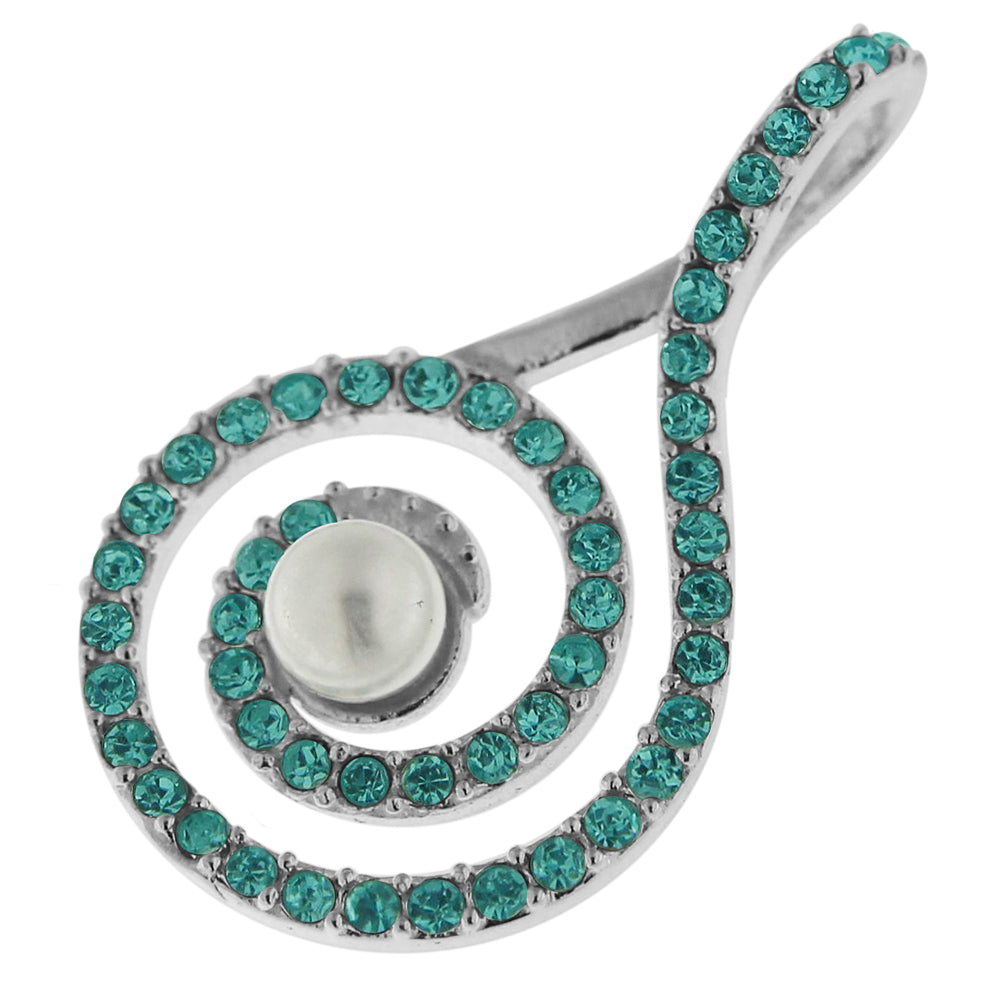 925 Sterling Silver Jeweled Fancy Centered PEARL Pendant