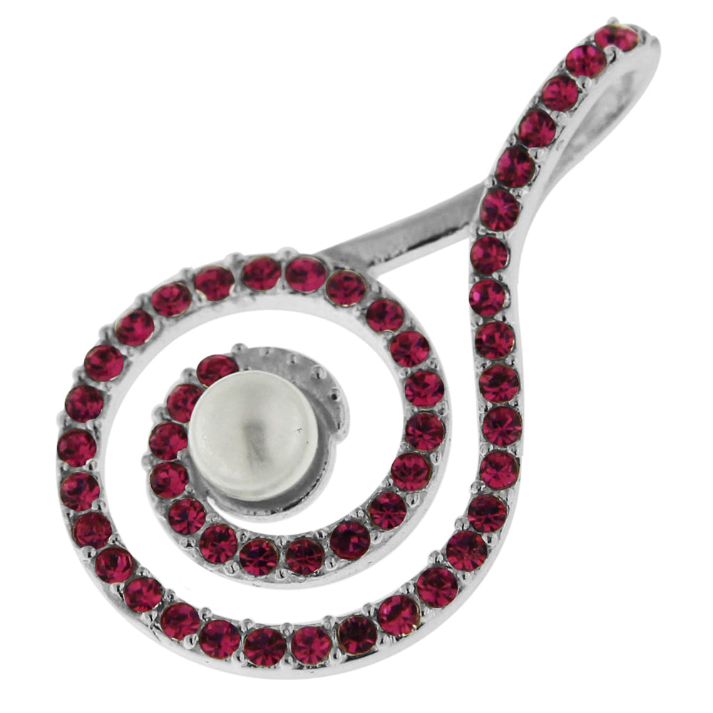 925 Sterling Silver Jeweled Fancy Centered PEARL Pendant