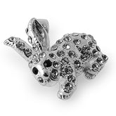 925 Sterling Silver Jeweled Rabbit Pendant