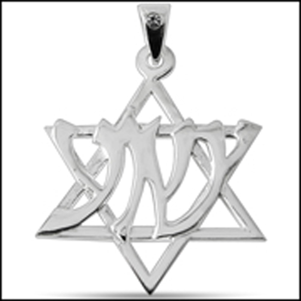 925 Sterling Silver Jeweled Tribal Star Pendant