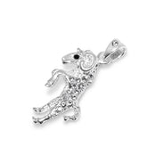 925 Sterling Silver Jeweled Goat Pendant