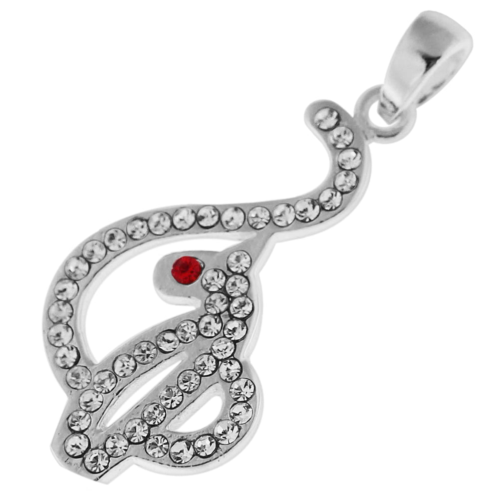 925 Sterling Silver Jeweled Red Eyed  Baby Phat Pendant