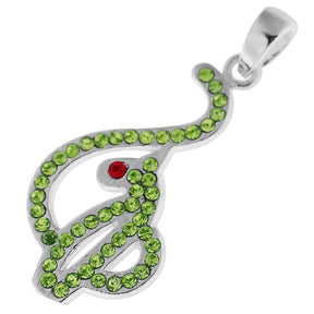 925 Sterling Silver Jeweled Red Eyed  Baby Phat Pendant