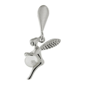 925 Sterling Silver Jeweled Flying Angel Pendant