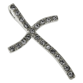 925 Sterling Silver White Zirconia Cross Pendant