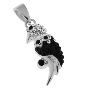 925 Sterling Silver Jeweled Parrot Pendant