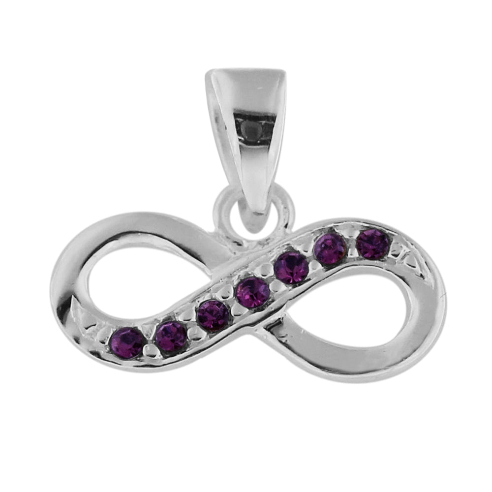Jeweled Infinitive 925 Sterling Silver Pendant